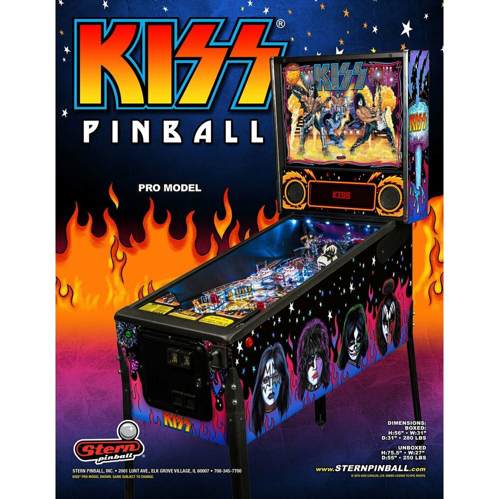 Kiss Pinball FLYER Pro Edition Original NOS Art Print Hard Rock Music